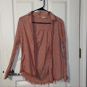 Pink striped button down